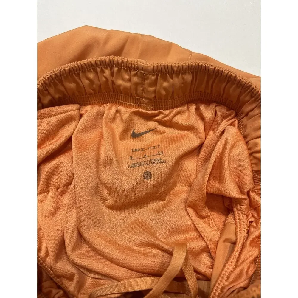 Nike Dri-FIT Running Shorts Women Small Peach Orange Brief Lined Workout